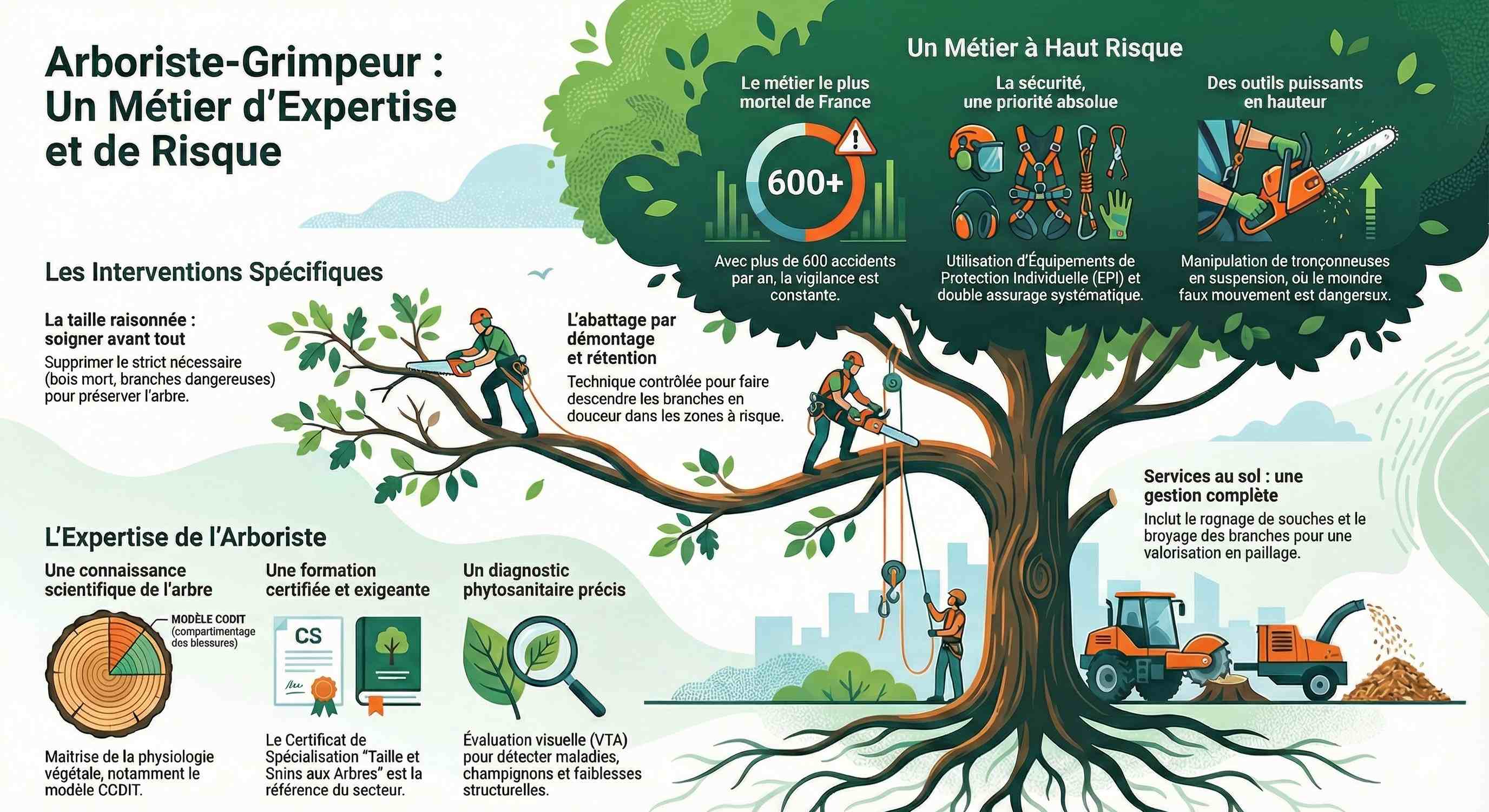 ABACA ELAGAGE ENVIRONNEMENT - elageur un metier a haut risque - L'Élagage Professionnel : Guide Technique Complet de l'Arboriste-Grimpeur